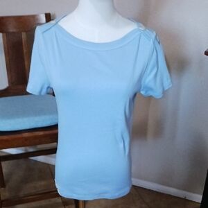 NWT- American Living Sky Blue Short Sleeve Top